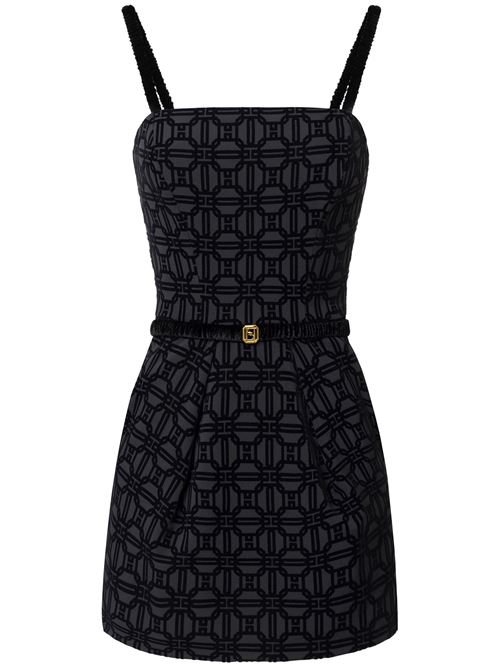 Flock crêpe minidress with belt ELISABETTA FRANCHI | AB70847E2.110